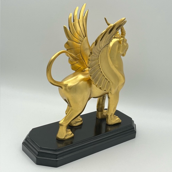 Metropolitan Museum Of Art MMA vintage gold bronze GRIFFIN LION sculpture statue - Picture 11 of 14